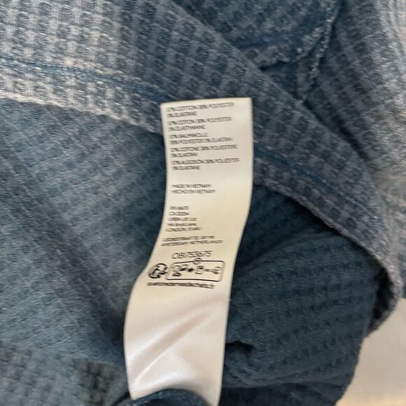 Free People We The Free Sz M Medium Coraline Thermal Top Shirt Legion Blue NWOT - Picture 5 of 8